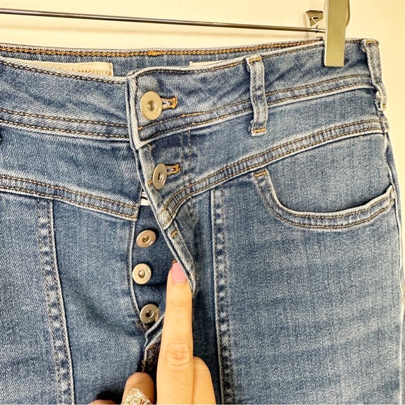 Anthropologie Pilcro and the Letterpress High Rise Cropped Jeans Zipper Hem 27 - Picture 6 of 9